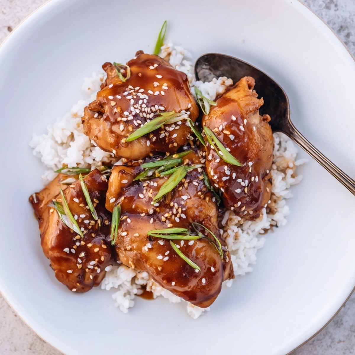 Easy weeknight meal: Slow Cooker Honey Garlic Chicken simmering in rich, sticky sauce.