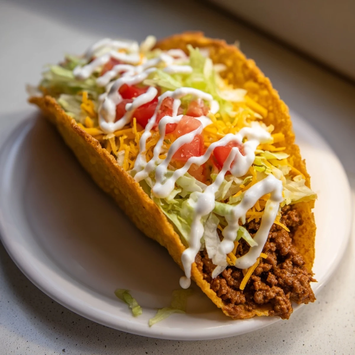 Picture this: a Cheesy Gordita Crunch Taco brimming with seasoned beef and melted cheese.