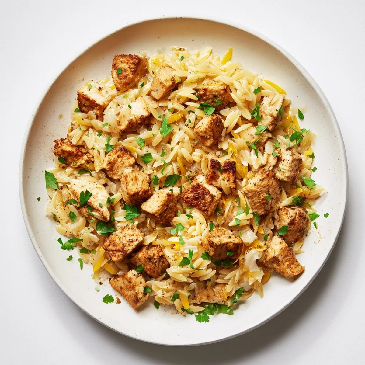 Creamy One-Pot Cajun Chicken Alfredo Orzo features tender chicken and zesty sauce, ready in 30 minutes.