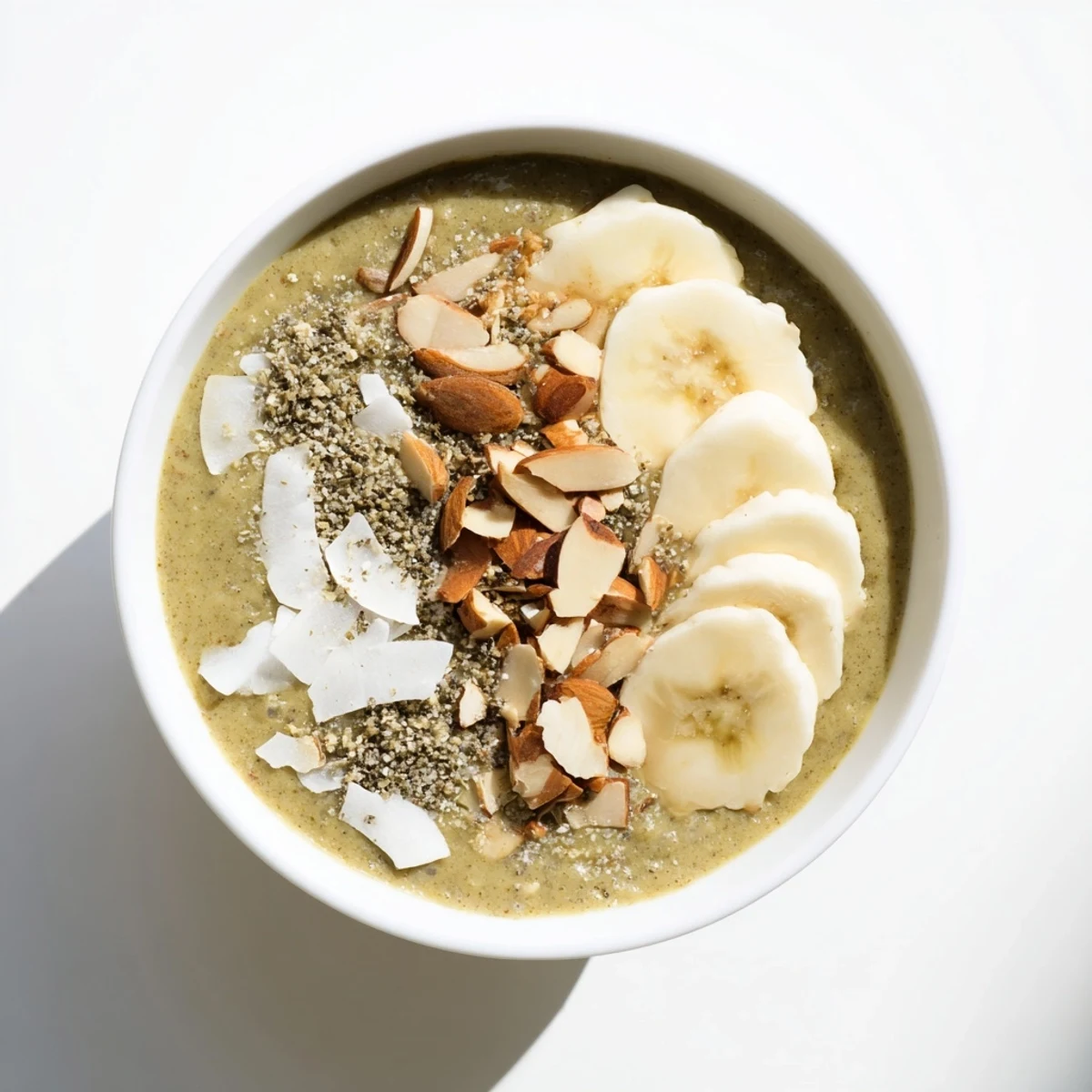 A beautifully layered jar of homemade High-Protein Eggnog Matcha Overnight Oats, ready for a delicious, healthy start.