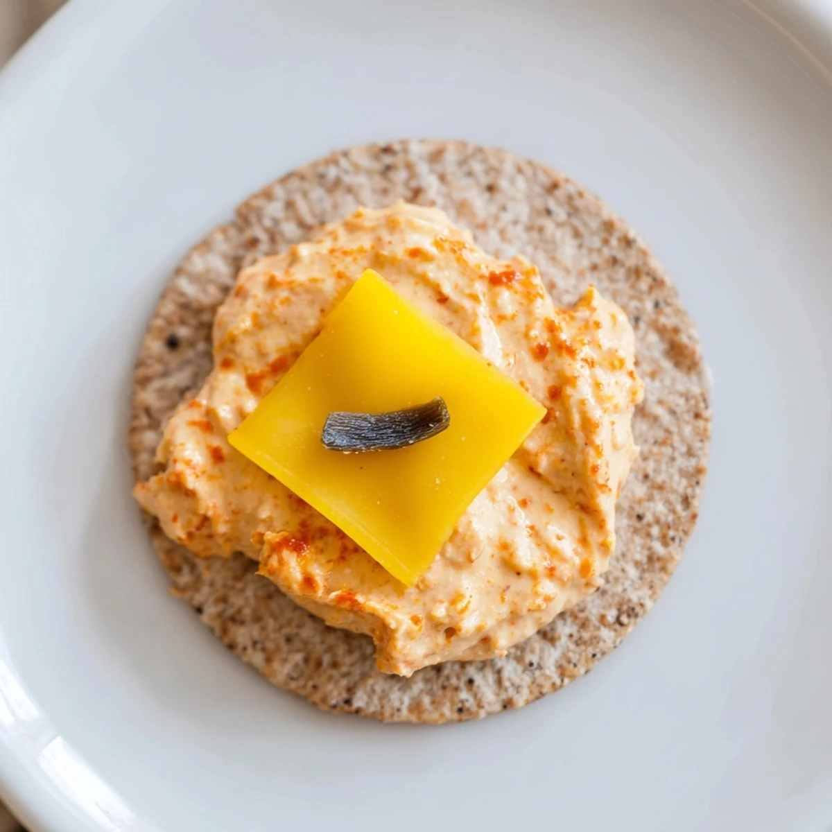 Delicious Santa's Belt Crackers piled on a platter, showcasing rich red pepper dip and festive decorations.