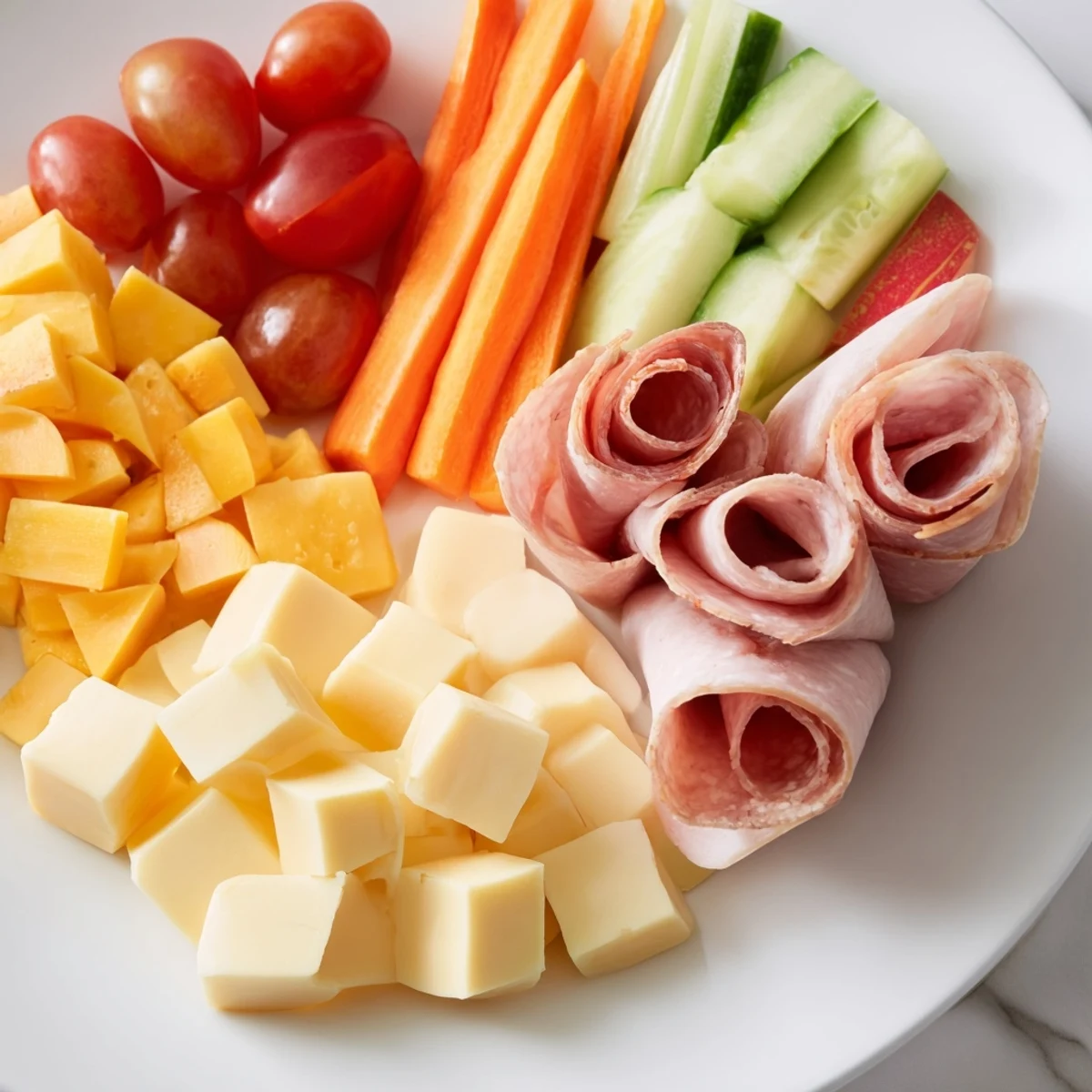 Gallop & Graze Horse Charcuterie: A beautiful platter of cheeses, meats, and fresh produce, perfect for a party.