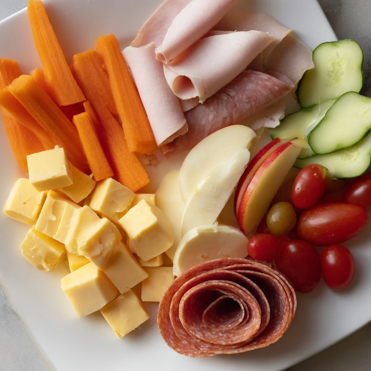 Enjoy this easy-to-assemble Gallop & Graze Horse Charcuterie, presenting cheeses, dips, and fun horse-themed snacks.