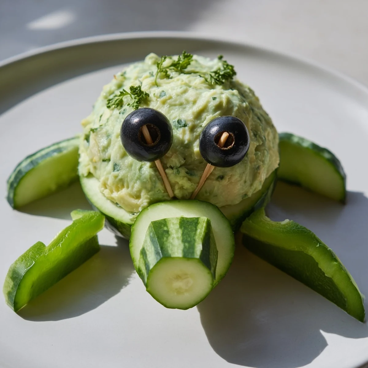 Slow & Savory Turtle Crudités: Vibrant veggie turtles with crisp carrots and creamy herb dip.