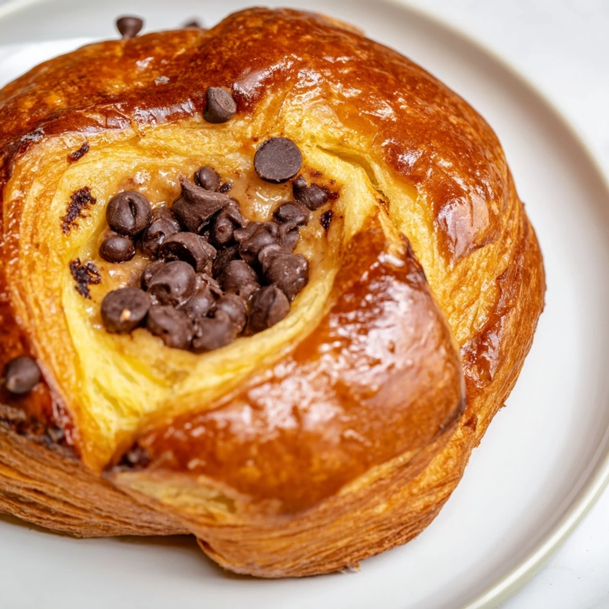 Freshly baked Chocolate Cookie Croissants, warm and inviting, a perfect dessert or breakfast treat.