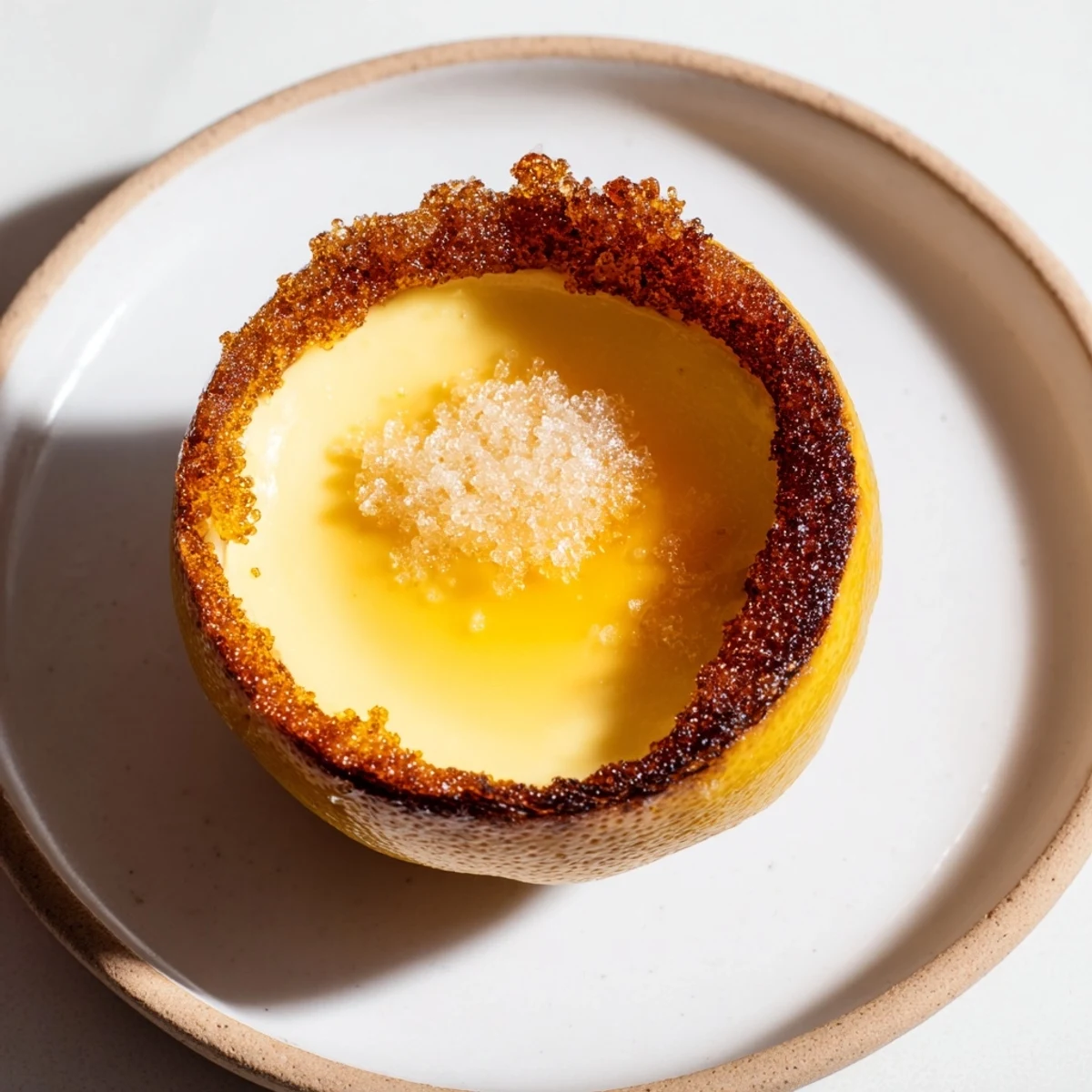 Creamy Lemon Brûlée Posset: a refreshing dessert with a crisp, caramelized sugar topping, perfect for any gathering.