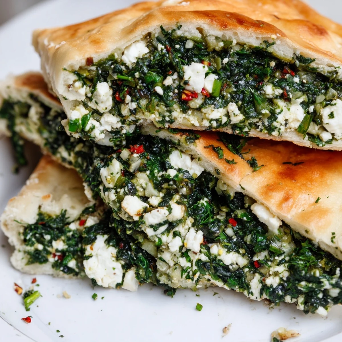 Turkish Spinach Feta Flatbread