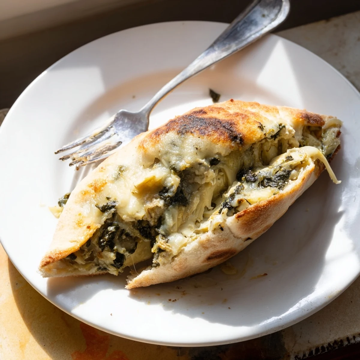 Fresh spinach and chopped artichokes mixed with seasoned chicken, baked until bubbly and served with lemon wedges.