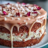 A beautiful Bridal Shower Rosé Velvet Cake, perfect for celebrating love.