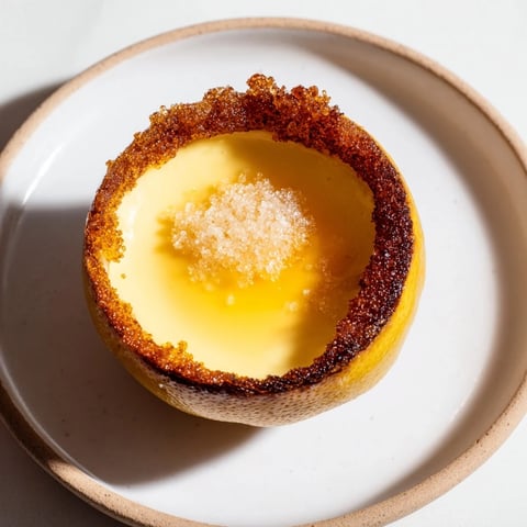 Creamy Lemon Brûlée Posset: a refreshing dessert with a crisp, caramelized sugar topping, perfect for any gathering.
