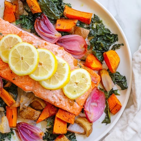 Sheet Pan Salmon Winter Vegetables