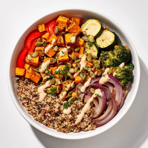 Quinoa Bowl Roasted Seasonal Veggies