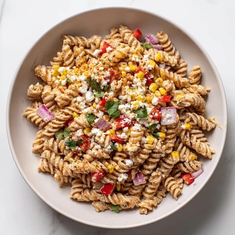 Healthier Mexican Corn Pasta Salad
