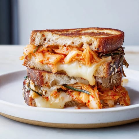 Skillet Kimchi Cheddar Sandwich