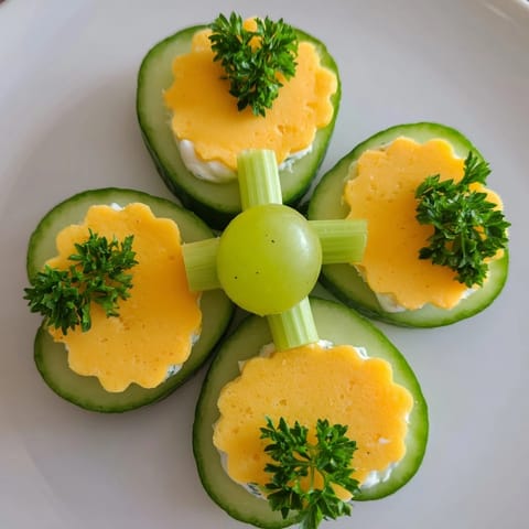 Vibrant image of the Lucky Four-Leaf Clover Snack, a delicious and easy healthy snack idea.
