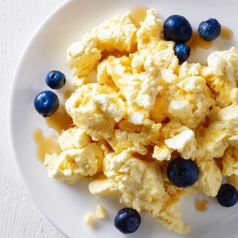 Imagine golden-brown fluffy scrambled pancakes, a delightful breakfast treat, fresh from the skillet, ready to eat.