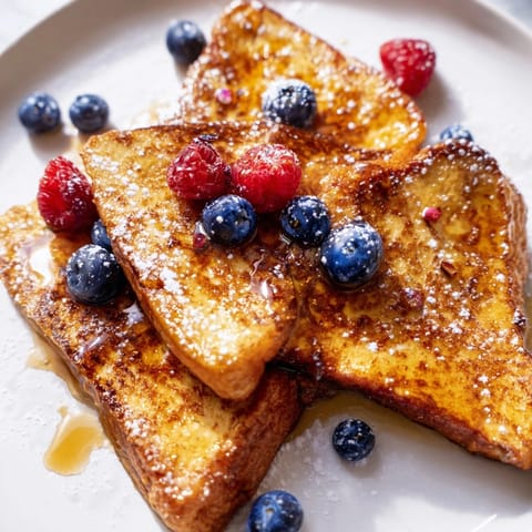 Thick-cut, buttery ice cream French toast ready to be devoured for a delicious brunch.