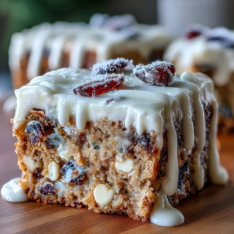 Smooth orange cream cheese frosting is spread across the golden bars, finished with a zigzag of white chocolate drizzle.
