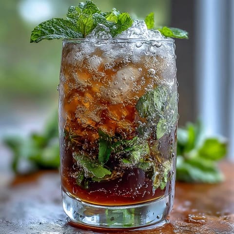Refreshing Kentucky Derby Mint Julep Mocktail with fresh mint leaves and crushed ice, served in chilled silver cups for a classic Southern feel.