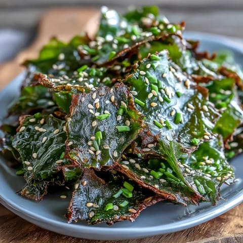 Delicious, savory seaweed snack chips, perfect for a healthy, crunchy treat.