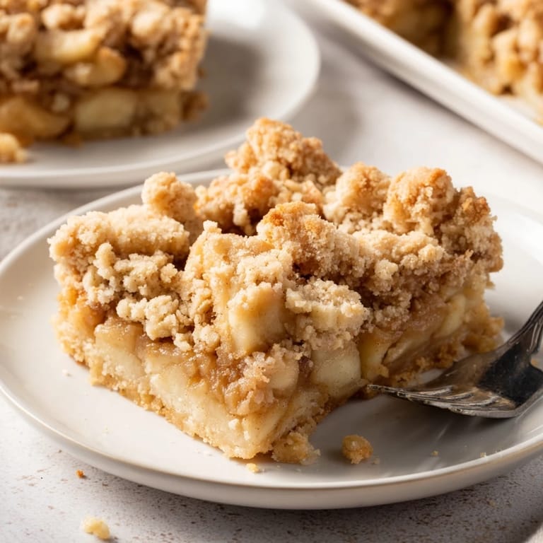 Irresistible Classic Apple Crumble Bars showcasing tender apples under a buttery, crumbly crust.