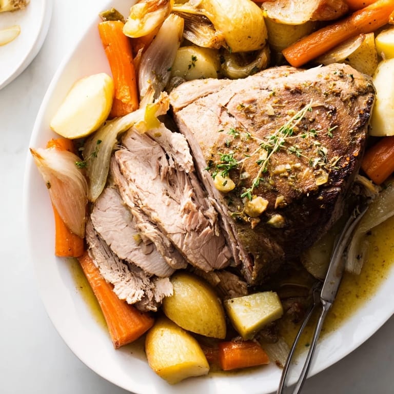 Hearty Slow Cooker Pork Roast with Root Vegetables, perfect for family dinners and cozy nights.