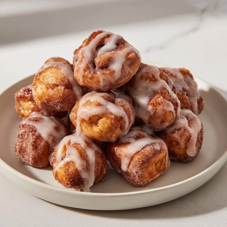 Indulgent Warm Cinnamon Roll Bites nestled on a plate, great for snacking anytime.
