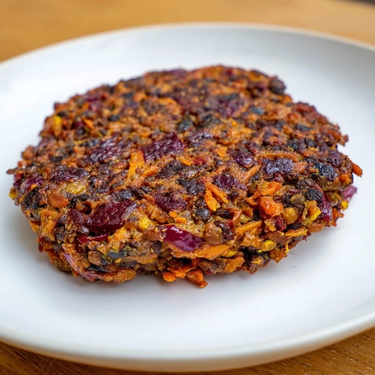 A close-up of a perfectly cooked black bean burger, showing a crispy crust and tender center.