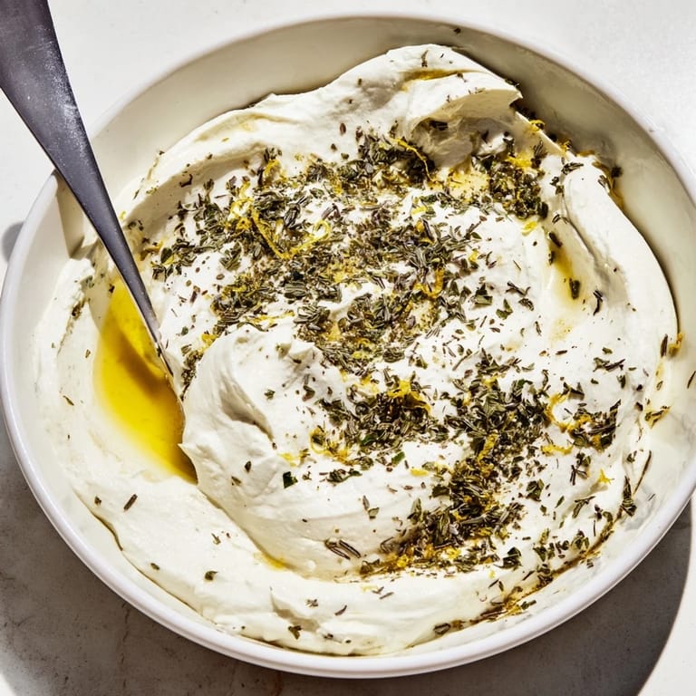 This beautiful bowl of Whipped Feta with Greek seasoning is perfect served alongside warm pita.