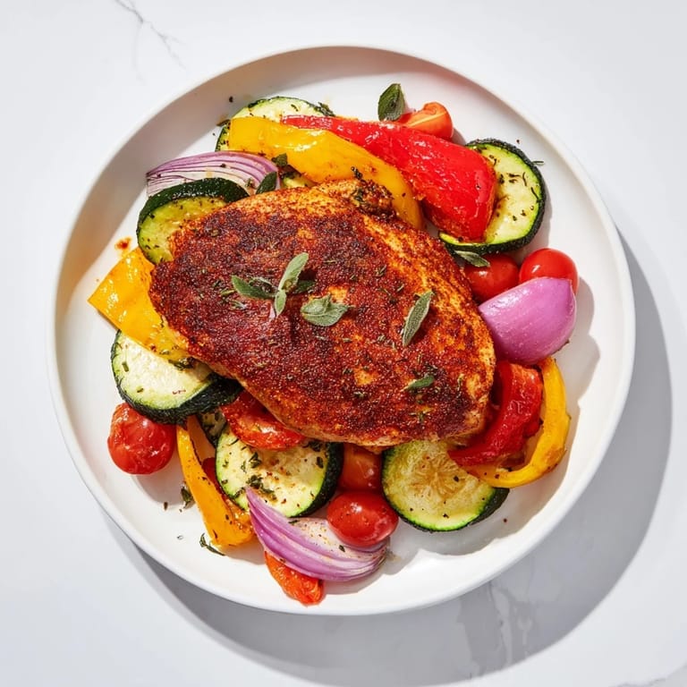 Juicy Sheet Pan Lemon Oregano Chicken Cutlets, enhanced with lemon, oregano, and colorful side of roasted tomatoes.