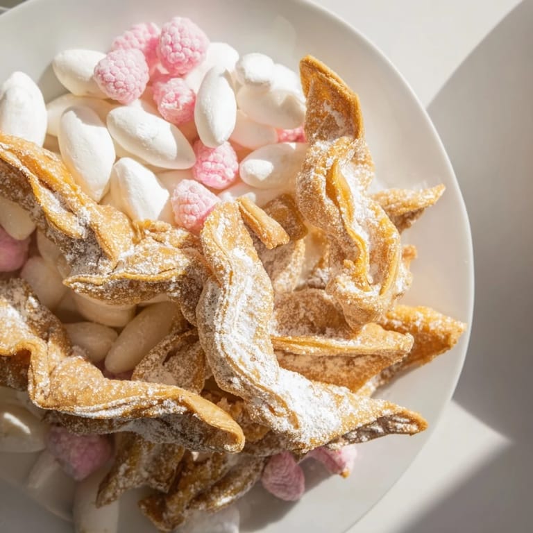 Golden, flaky angel wings on a dessert board offer a delightful mix of textures and sweet flavors.