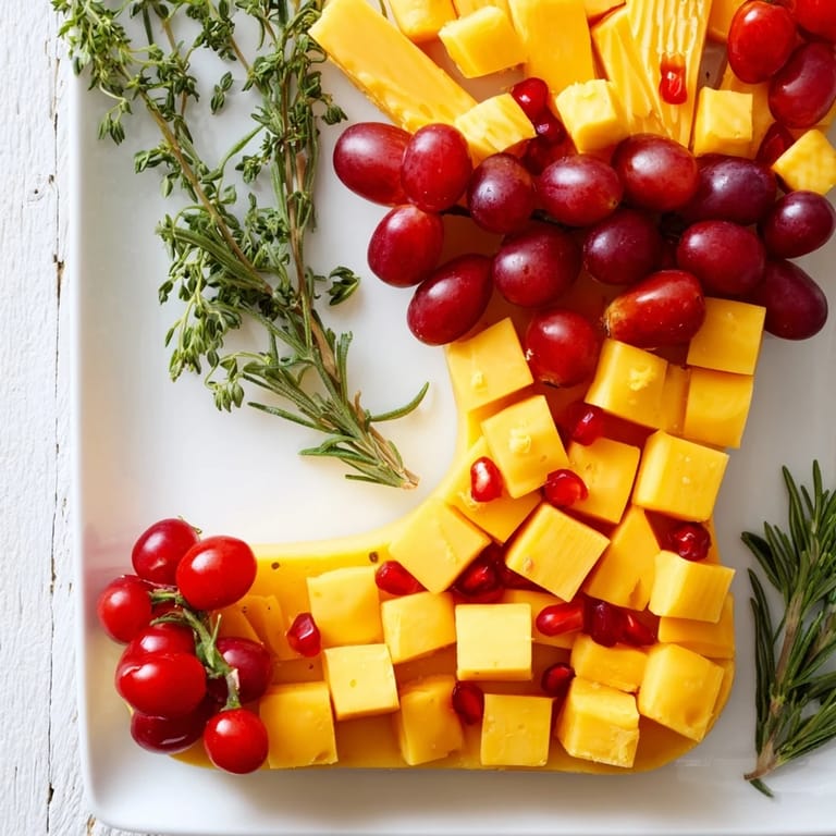 Vibrant Christmas Stocking Snack Tray filled with savory snacks, a delightful holiday appetizer everyone enjoys.