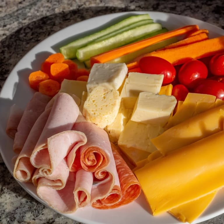 This Gallop & Graze Horse Charcuterie board features colorful fruits next to savory meats and crackers for grazing.