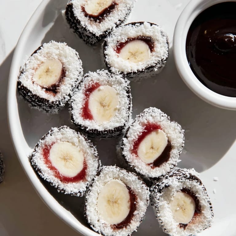 These Oreo Cookie Sushi Rolls look amazing, showing creamy filling and a delicious banana inside.