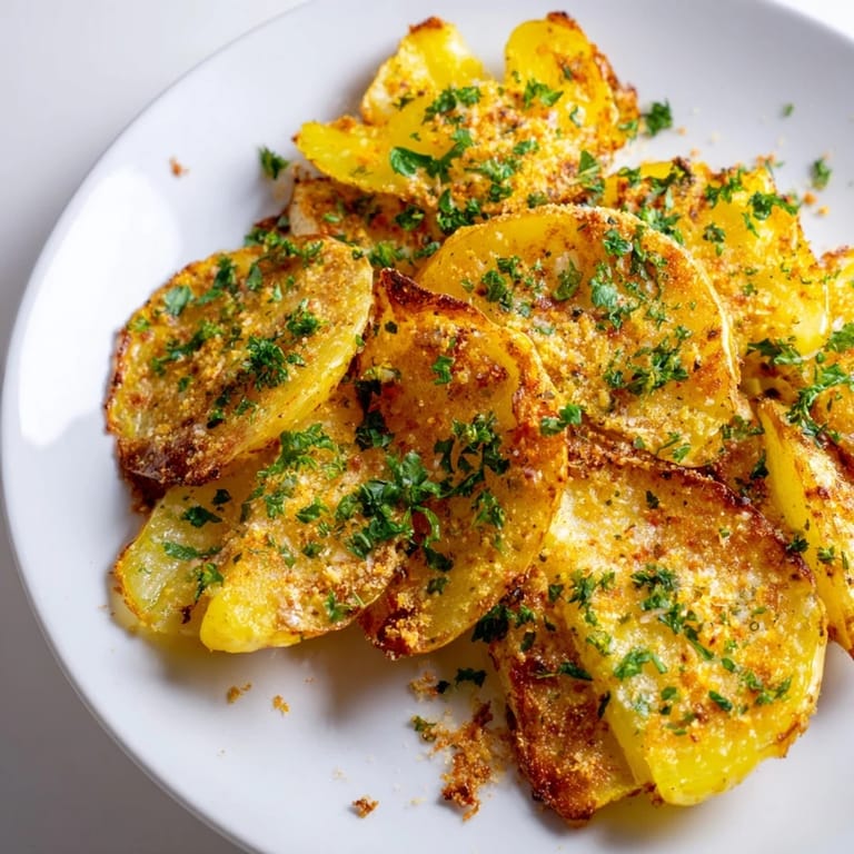 Enjoy the crispy, flavorful Garlic Parmesan Potatoes, perfect with a dip and a main course.