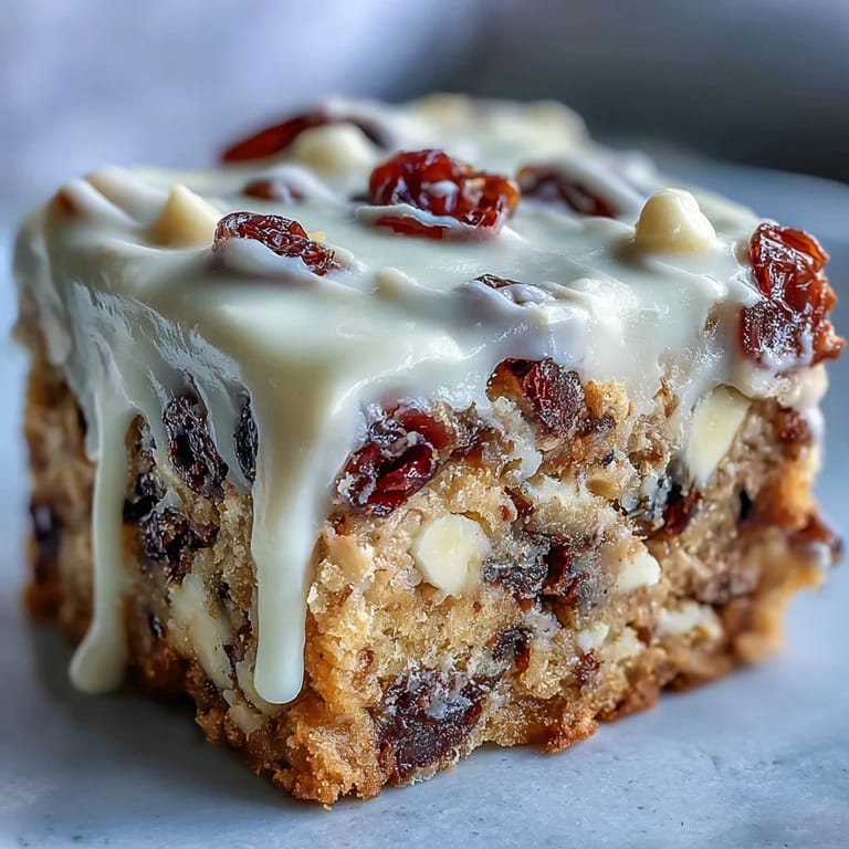 Holiday-ready Cranberry Bliss Bars are arranged on a white plate, garnished with extra dried cranberries and orange zest.