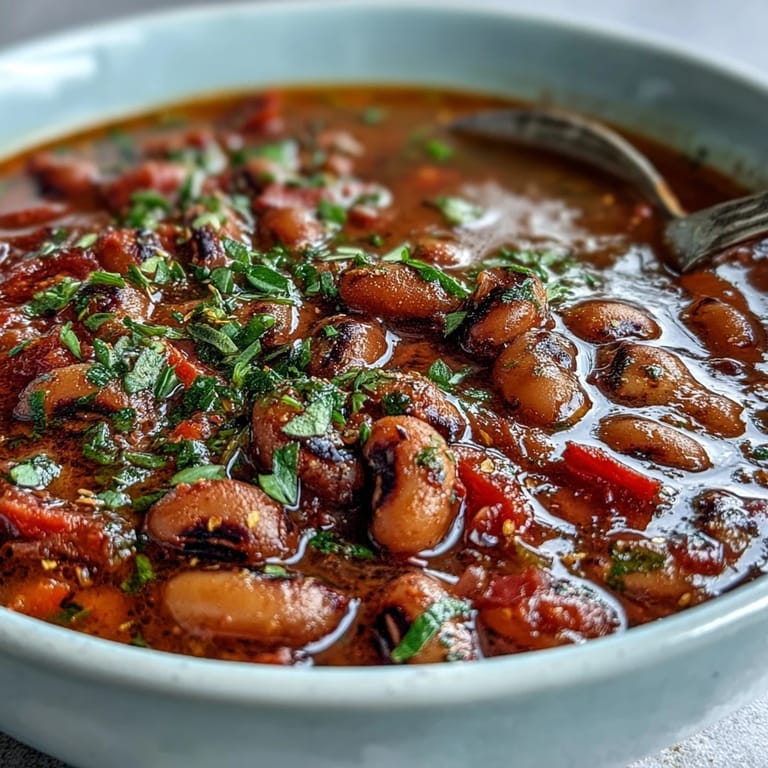 Hearty vegetarian Greek-Style Slow Cooker Black-Eyed Peas served with crumbled feta and crusty bread on the side.