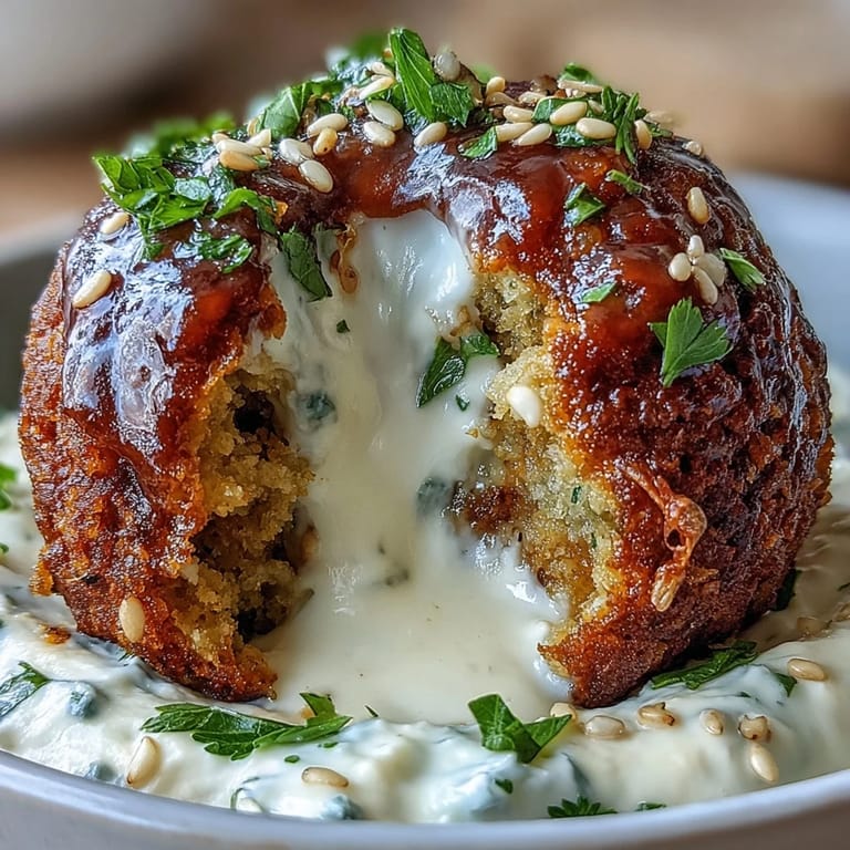 Hearty falafel served over mixed greens with cherry tomatoes, cucumber, and a zesty lemon wedge garnish.
