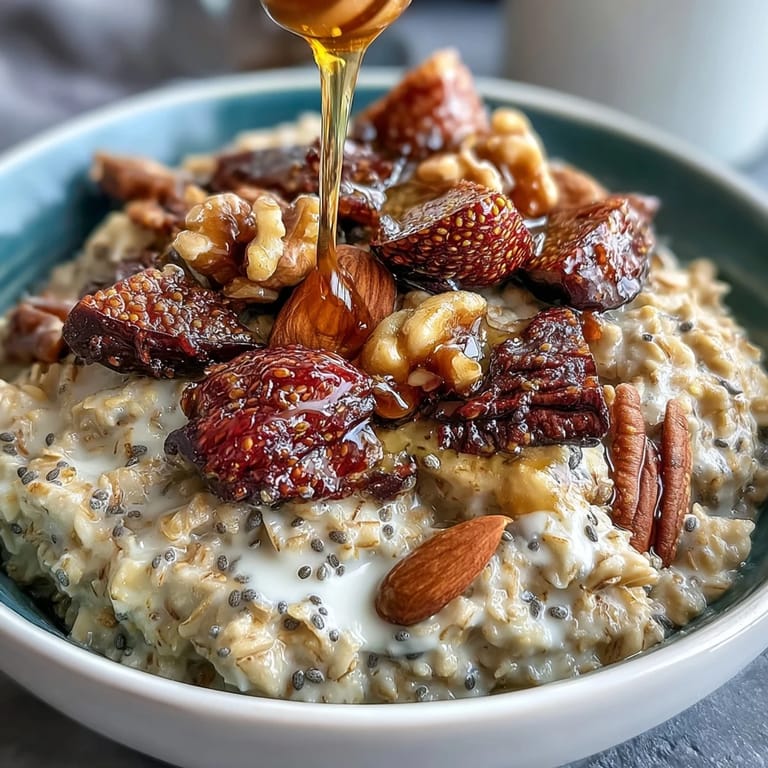Healthy strawberry and chia overnight oats, a refreshing and easy make-ahead breakfast in a glass jar.