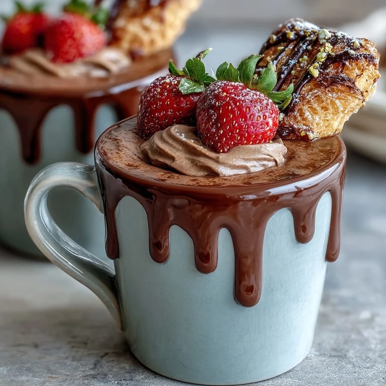 Elegant Dubai Chocolate Strawberry Cups with Kataifi and Pistachio Cream, featuring delicate pastry shells filled with smooth dark chocolate and topped with vibrant strawberry slices and crushed pistachios.