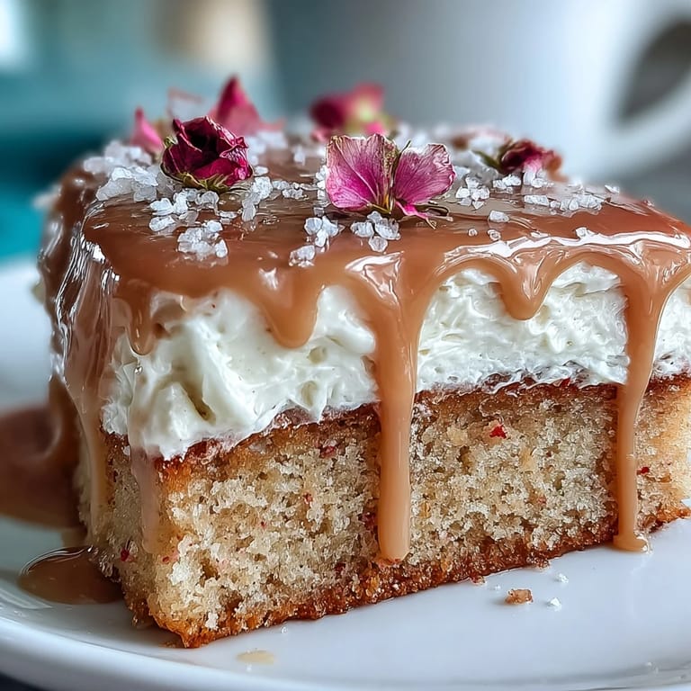 Decadent pink Rosé Velvet Cake crowned with creamy frosting and stunning gold accents.