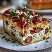 Savory Italian Easter Pie with Ricotta and Salami, a golden pastry filled with creamy cheese and savory cured meat.
