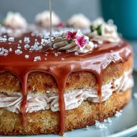 Bridal shower Rosé Velvet Cake with shimmering gold drip, a pink dream.