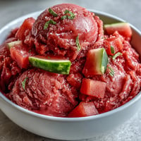 Vibrant watermelon sorbet, a simple, frozen delight perfect for summer refreshment.